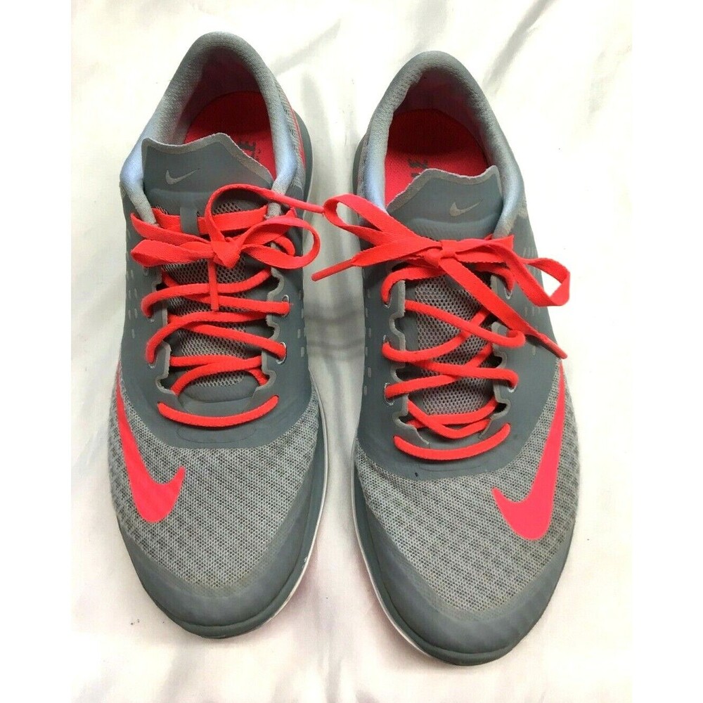 Nike Women's FS Lite Run Grey Orange Running Shoes Lace Up Size 8 684667-003